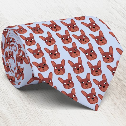 Schokolade French Bulldog Blue Neck Tie Krawatte
