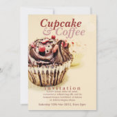 Schokolade Fudge Cupcake Einladung (Vorderseite)