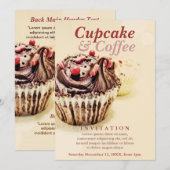 Schokolade Fudge Cupcake Einladung (Vorne/Hinten)