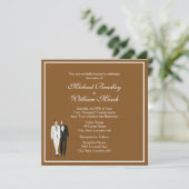 Schokolade-Gay-Hochzeit-Einladung Einladung (Stehend Vorderseite)