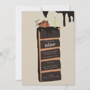 Schokolade Geburtstagskuchen Geburtstagsparty Einladung