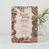 Schokolade Geburtstagsparty Einladung (Stehend Vorderseite)