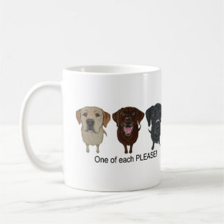 Schokolade, gelb und schwarz Labrador Retriever Kaffeetasse