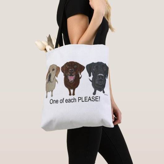 Schokolade, gelb und schwarz Labrador Retriever Tasche (Von Nahem)