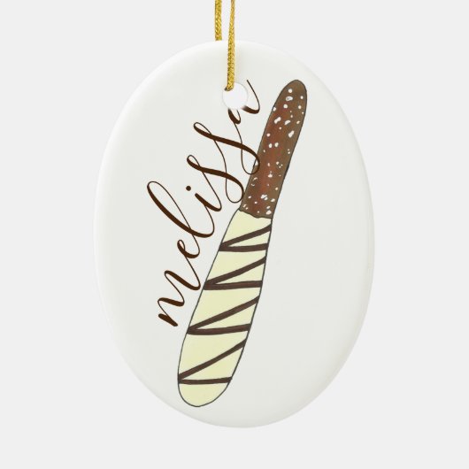 Schokolade Geschirrspüler Pralzel Rod Chocolatier  Keramik Ornament (Hinten)