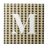 Schokolade Gewürzwürze Punkte mit Monogramm Fliese (Vorderseite)