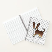 Schokolade, glatter Coat Chihuahua & Text Notizblock (Innenseite)