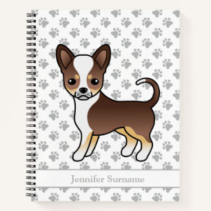 Schokolade, glatter Coat Chihuahua & Text Notizblock