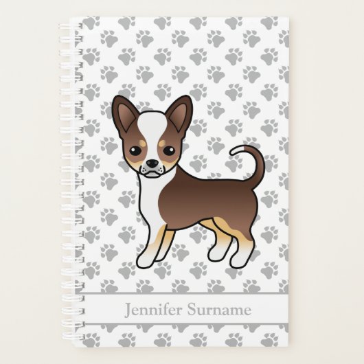 Schokolade, glatter Coat Chihuahua & Text Planer (Vorderseite)