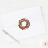 Schokolade Glazed Donut Runder Aufkleber (Umschlag)