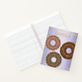 Schokolade Glitzer Donuts lila ombre Name Notizblock (Innenseite)