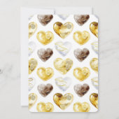 Schokolade Gold White Hearts Brautparty Einladung (Rückseite)