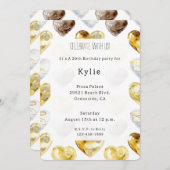 Schokolade Gold White Hearts Geburtstag Einladung