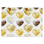 Schokolade Gold White Hearts Geburtstag Große Geschenktüte (Rückseite)