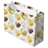 Schokolade Gold White Hearts Geburtstag Große Geschenktüte (Rückseite Schrägansicht)