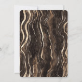 Schokolade Gold Wirbel Blumenblätter Brautparty Einladung (Rückseite)