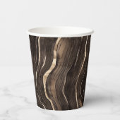 Schokolade Gold Wirbel Blumenblätter Brautparty Pappbecher (Rückseite)