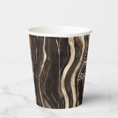 Schokolade Gold Wirbel Blumenblätter Brautparty Pappbecher (Rechts)