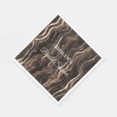 Schokolade Gold Wirbel Blumenblätter Brautparty Serviette (Ecke)
