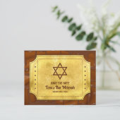Schokolade Golden Ticket Bar Mitzvah Save the Date Postkarte (Stehend Vorderseite)
