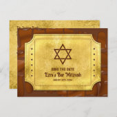 Schokolade Golden Ticket Bar Mitzvah Save the Date Postkarte (Vorne/Hinten)