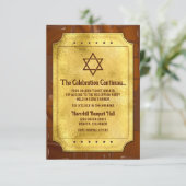 Schokolade Golden Ticket Bat Bar Mitzvah Empfang Begleitkarte (Stehend Vorderseite)