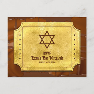 Schokolade Golden Ticket Bat Bar Mitzvah UAWG Postkarte