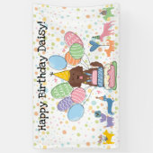 Schokolade Goldendoodle Hund Geburtstagsparty Banner (Vertikal)
