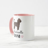 Schokolade Goldendoodle Mama personalisiertes Foto Tasse (Vorderseite Links)
