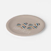 Schokolade Happy Oaster Eggs Earth Tone Blue Brown Pappteller (Schrägansicht)