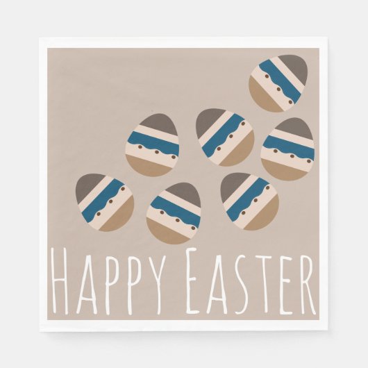 Schokolade Happy Oaster Eggs Earth Tone Blue Brown Serviette (Vorderseite)
