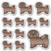 Schokolade Havanese Cute Cartoon Dog Illustratione Aufkleber (Vorderseite)