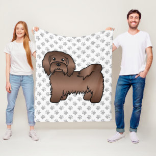 Schokolade Havanese Niedlich Cartoon Dog Illustrat Fleecedecke