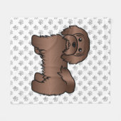 Schokolade Havanese Niedlich Cartoon Dog Illustrat Fleecedecke (Vorderseite (Horizontal))