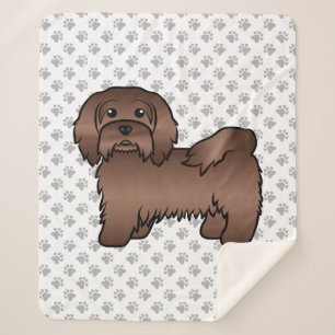 Schokolade Havanese Niedlich Cartoon Dog Illustrat Sherpadecke