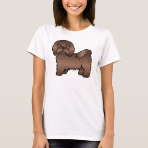 Schokolade Havanese Niedlich Cartoon Dog Illustrat T-Shirt