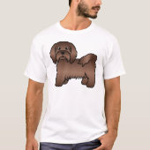 Schokolade Havanese Niedlich Cartoon Dog Illustrat T-Shirt (Vorderseite)