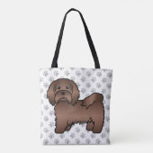 Schokolade Havanese Niedlich Cartoon Dog & Paws Tasche (Rückseite)