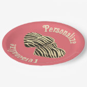 Schokolade Herz-rosa niedliche Liebe Pappteller (Schrägansicht)