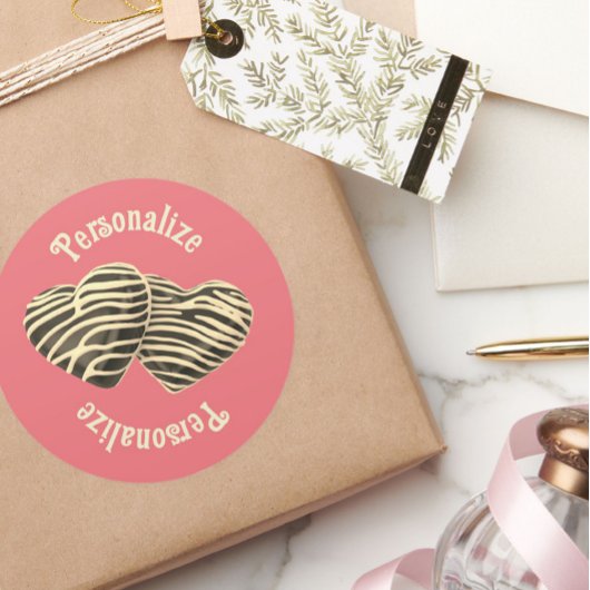 Schokolade Herzkoralle rosa niedliche Liebe Runder Aufkleber