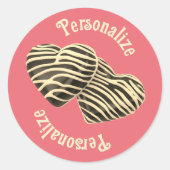 Schokolade Herzkoralle rosa niedliche Liebe Runder Aufkleber (Vorderseite)