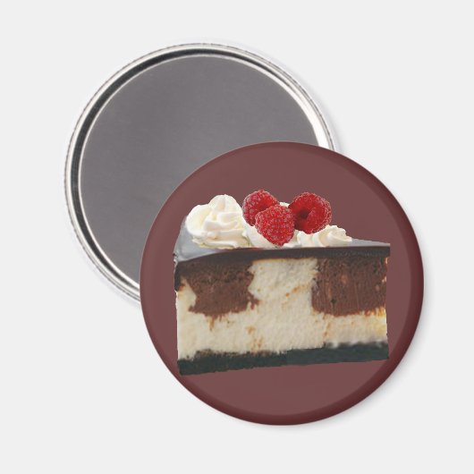 Schokolade Himbeere Cheesecake Magnet (Vorderseite/Rückseite)