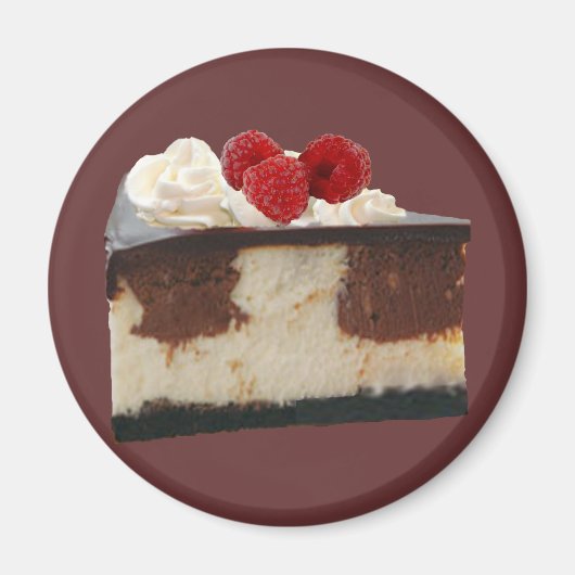 Schokolade Himbeere Cheesecake Magnet (Vorne)