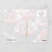 Schokolade Himbeere Cupcake Postkarte (Rückseite)