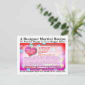 Schokolade Himbeere Valentine Martini Postkarte (Stehend Vorderseite)