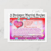 Schokolade Himbeere Valentine Martini Postkarte (Vorne/Hinten)