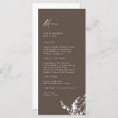 Schokolade Hochzeit Moderne weiße Blüte Menükarte (Vorne/Hinten)