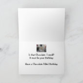 Schokolade I Riech Spaß Custom Niedlich Goldendood Karte (Innenseite)