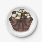 Schokolade in einem Schokoladencup Pappteller (Vorderseite)