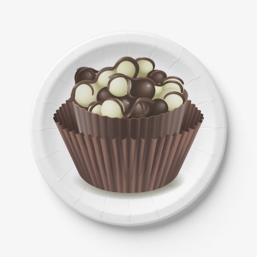 Schokolade in einem Schokoladencup Pappteller (Vorderseite)